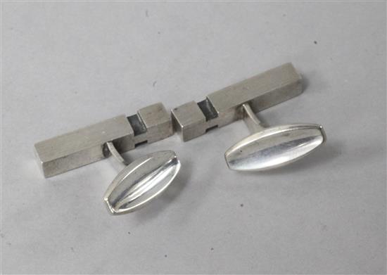 A pair of Danish sterling silver cufflinks by Nils Erik From.